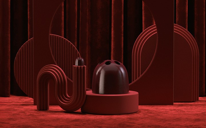 Dedalino Pencil Holder Ruby Red Collection by Danese Artemide Accessories